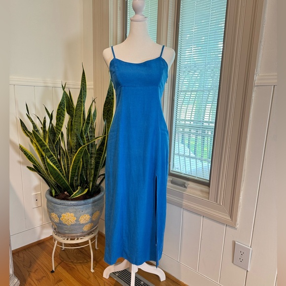 Zara Dresses & Skirts - ZARA Blue Linen Blend Dress